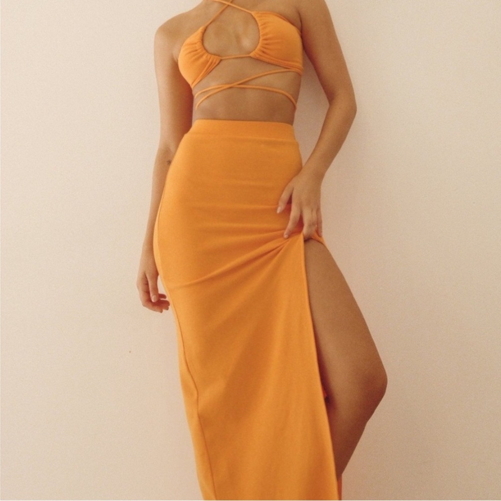 Tiger mist orange maxi skirt
